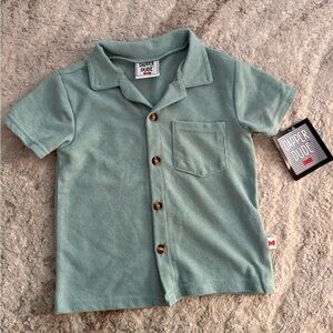 Boys' Sage Green Polo Button-Up Shirt